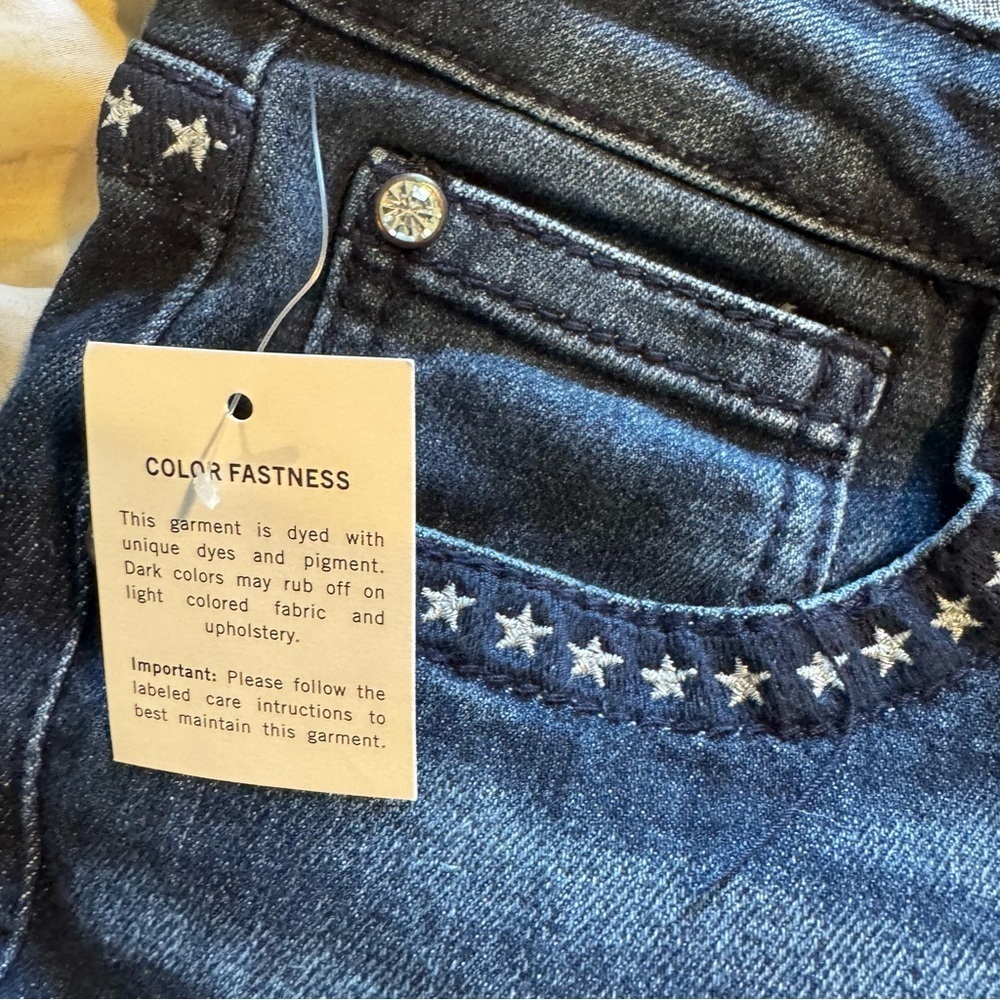 SHYANNE WOMEN'S MR. FLARE STARS & STRIPES FLARE JEANS size 30x34 new w/o tags - Picture 7 of 14